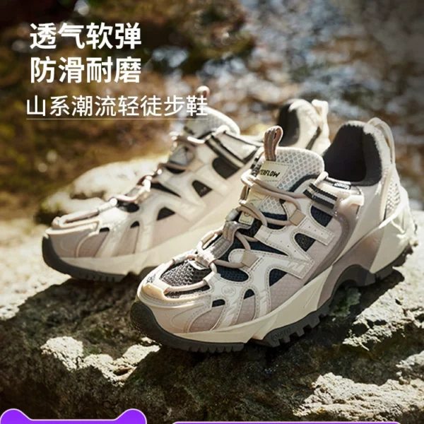 Li Ning CF Truy Xuất Nguồn Gốc Giày Thường Nam Ngoài Trời Chống Trơn Trượt Chống Mòn Giày Đi Bộ Đệm Nhẹ Mềm Mại Co Giãn Đi Bộ Đường Dài
