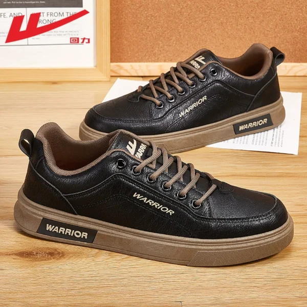 回力男鞋板鞋2024秋冬新款鞋子男低帮商务黑色皮鞋防水运动休闲鞋