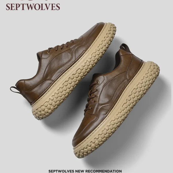 Giày Nam Septwolf 2024 Giày Da Nam Mới Giày Sneaker Tăng Thể Thao Mùa Đông Giày Đế Dày Đa Năng Cho Nam