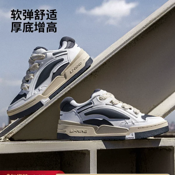 Li Ning Zhengcheng V2 bread shoes丨 Autumn and winter sneakers, versatile casual low-cut thick soles, heightening trendy sports shoes for women